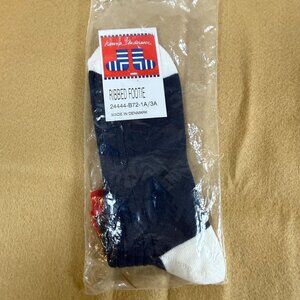 Hanna Andersson Ribbed Footie Socks Navy/White Colorway Denmark 1A/3A